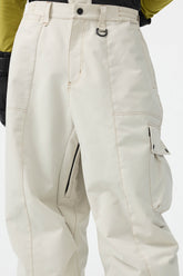 Pantalones de nieve Oxford holgados y resistentes al desgaste de color beige para hombre